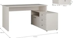 FORTE Eckschreibtisch »Tempra« viel Stauraum, Breite 151 cm