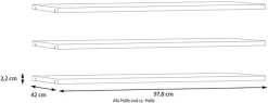 FORTE Einlegeboden Einlegeböden 2,2 cm Stärke, optional bestellbar, 3er Set