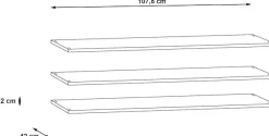 FORTE Einlegeboden 3er- Set, Breite 107,8 cm