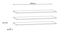 FORTE Einlegeboden 3er- Set, Breite 107,8 cm