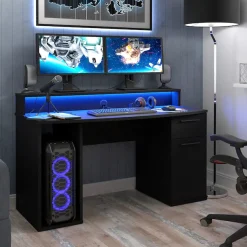 FORTE Gamingtisch »Ayo« mit LED-RGB Beleuchtung, moderner Schreibtisch, Breite 140 cm