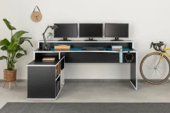 FORTE Gamingtisch »Tezaur« mit RGB-Beleuchtung, Breite 200 cm, Eckschreibtisch