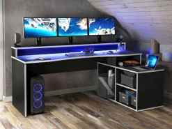 FORTE Gamingtisch »Tezaur« mit RGB-Beleuchtung, Breite 200 cm, Eckschreibtisch