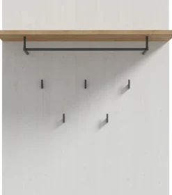 FORTE Garderobenpaneel »Bohol Paneel 5 Haken, Kleiderstange, Ablageboden« B/H/T 86,5/1056/30 cm