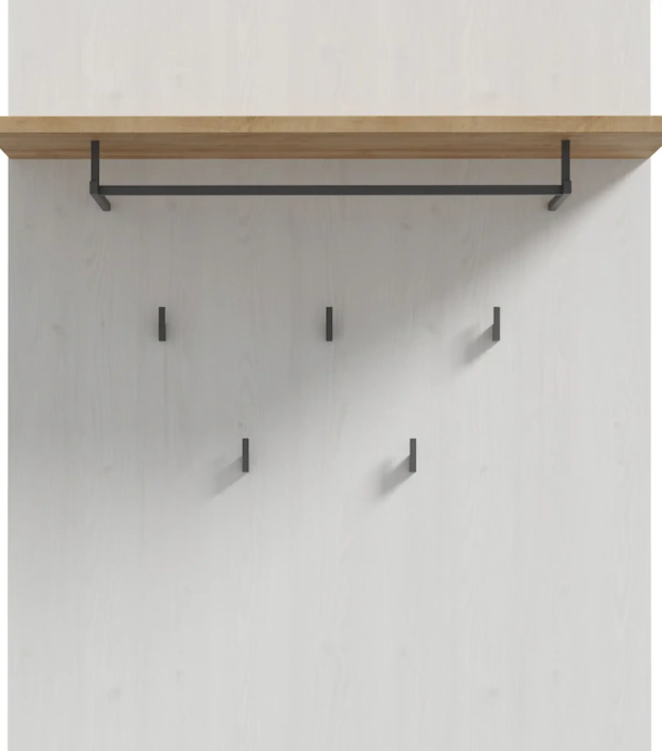 FORTE Garderobenpaneel »Bohol Paneel 5 Haken, Kleiderstange, Ablageboden« B/H/T 86,5/1056/30 cm
