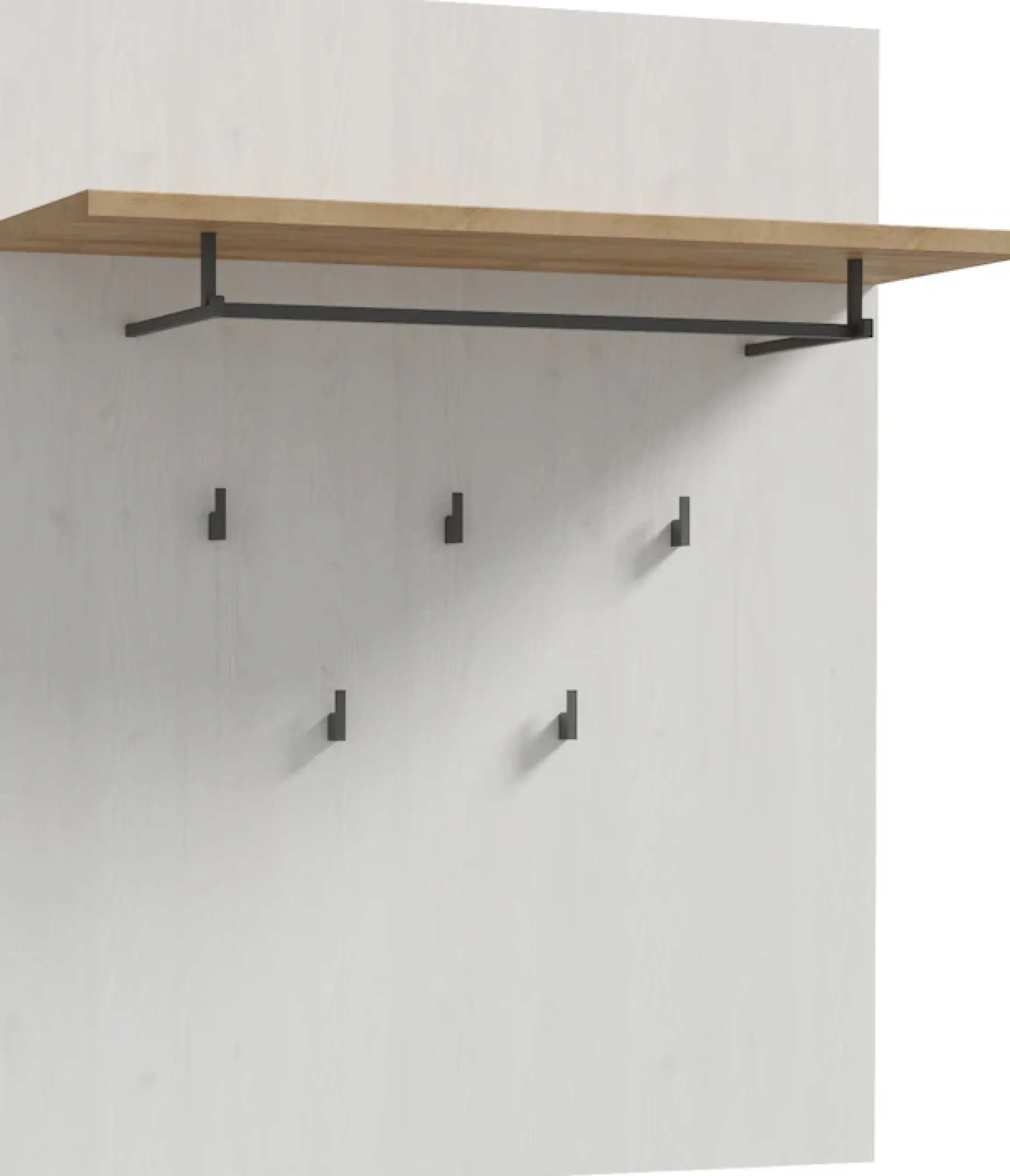 FORTE Garderobenpaneel »Bohol Paneel 5 Haken, Kleiderstange, Ablageboden« B/H/T 86,5/1056/30 cm