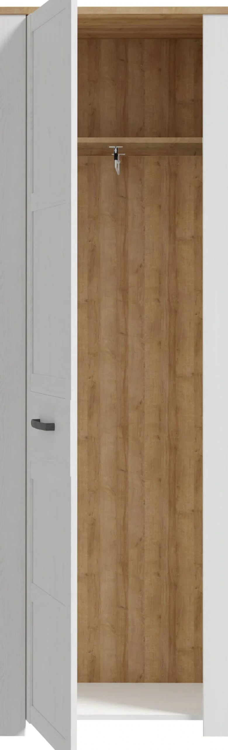 FORTE Garderobenschrank »Garderobenschrank, Höhe 205,4cm, Soft Close, ausziehbare Kleiderstange« B/H/T 66,7/205,4/42 cm