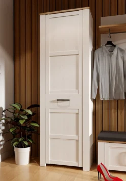 FORTE Garderobenschrank »Garderobenschrank, Höhe 205,4cm, Soft Close, ausziehbare Kleiderstange« B/H/T 66,7/205,4/42 cm