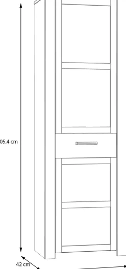 FORTE Garderobenschrank »Garderobenschrank, Höhe 205,4cm, Soft Close, ausziehbare Kleiderstange« B/H/T 66,7/205,4/42 cm