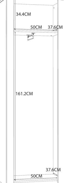 FORTE Garderobenschrank »Garderobenschrank, Höhe 205,4cm, Soft Close, ausziehbare Kleiderstange« B/H/T 66,7/205,4/42 cm