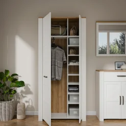 FORTE Garderobenschrank »Garderobenschrank, Höhe 205,4cm, Spiegel, Soft Close, Push to Open« B/H/T 94,4/205,4/42 cm
