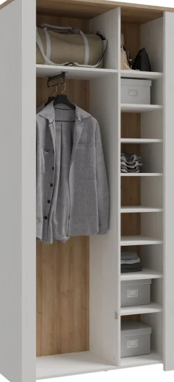 FORTE Garderobenschrank »Garderobenschrank, Höhe 205,4cm, Spiegel, Soft Close, Push to Open« B/H/T 94,4/205,4/42 cm