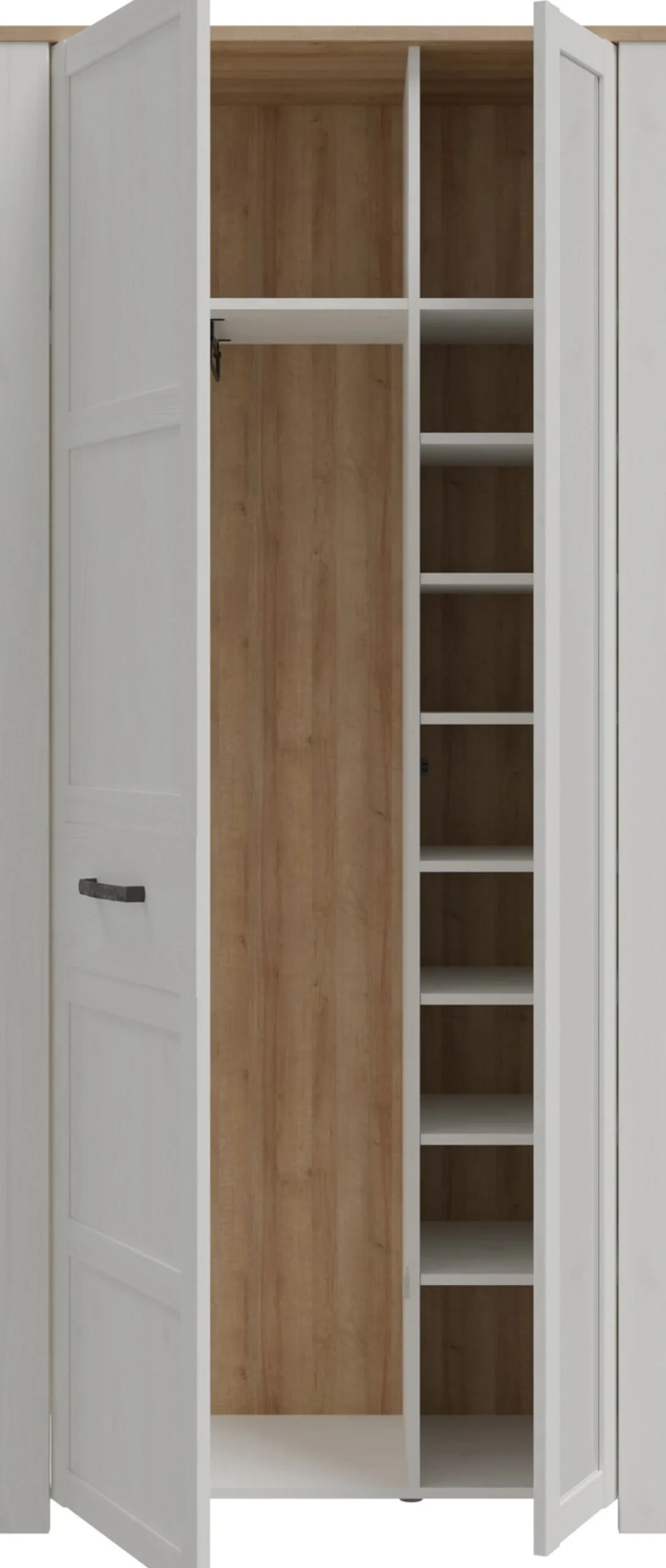 FORTE Garderobenschrank »Garderobenschrank, Höhe 205,4cm, Spiegel, Soft Close, Push to Open« B/H/T 94,4/205,4/42 cm