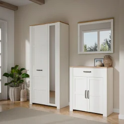 FORTE Garderobenschrank »Garderobenschrank, Höhe 205,4cm, Spiegel, Soft Close, Push to Open« B/H/T 94,4/205,4/42 cm