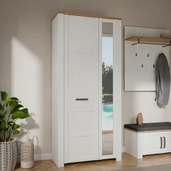 FORTE Garderobenschrank »Garderobenschrank, Höhe 205,4cm, Spiegel, Soft Close, Push to Open« B/H/T 94,4/205,4/42 cm