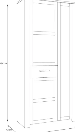FORTE Garderobenschrank »Garderobenschrank, Höhe 205,4cm, Spiegel, Soft Close, Push to Open« B/H/T 94,4/205,4/42 cm