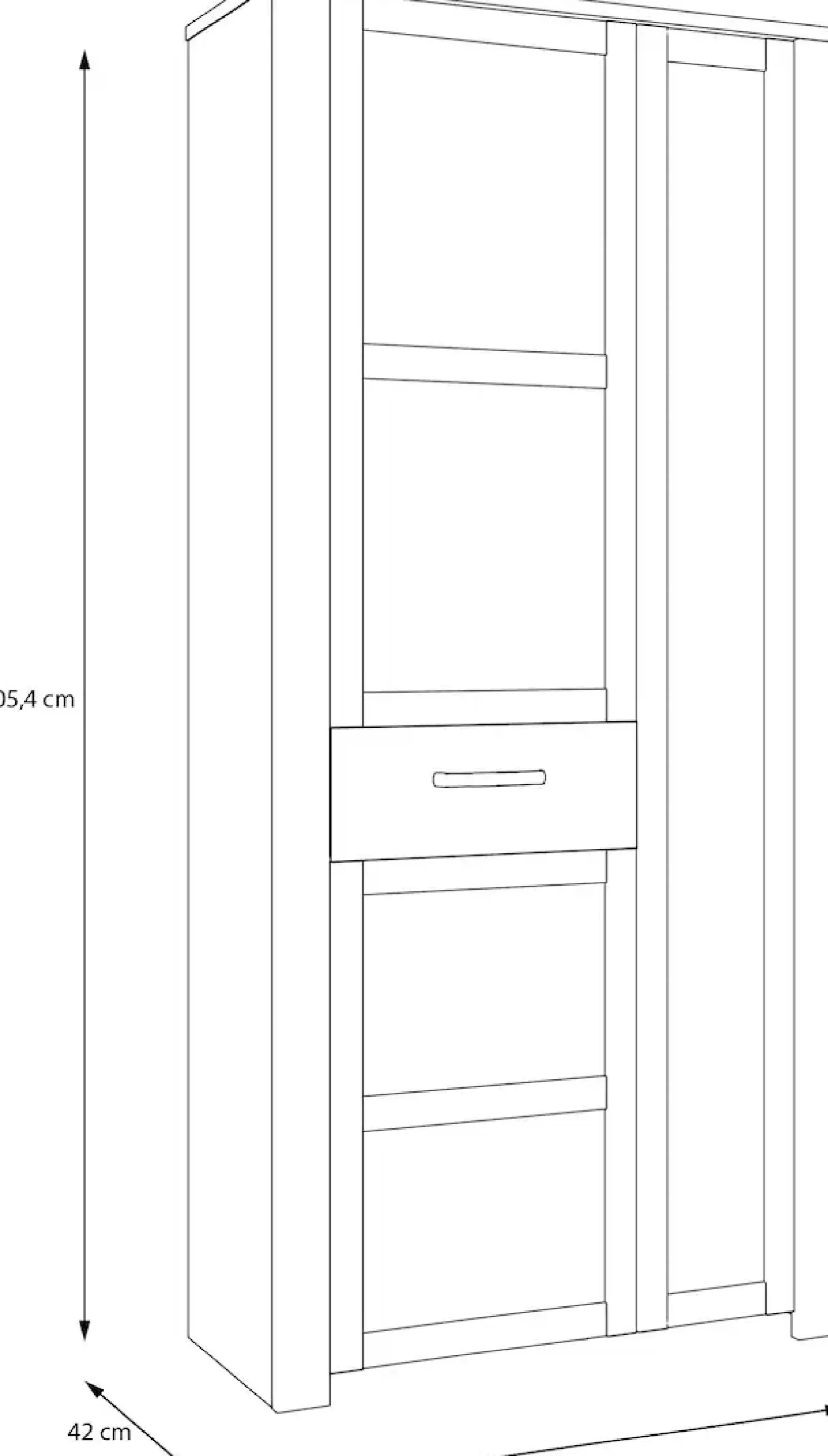 FORTE Garderobenschrank »Garderobenschrank, Höhe 205,4cm, Spiegel, Soft Close, Push to Open« B/H/T 94,4/205,4/42 cm