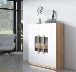 FORTE Highboard »Attention« Highboard, Beleuchtung, Soft Close,Glastüre, Stauraum
