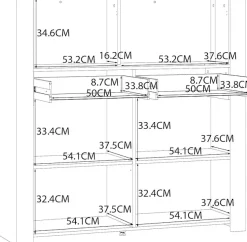 FORTE Highboard »Bohol, kleines Highboard, Klappe mit Glas, 2SK, 2Türen« B/H/T 126,4/125,4/42 cm Beleuchtung optional bestellbar