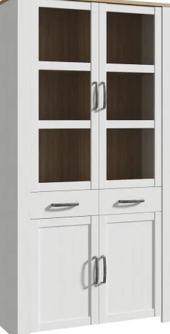 FORTE Highboard »Bohol, Vitrine mit Glastüre, viel Stauraum« B/H/T 106,4/205,4/42 cm Beleuchtung optional bestellbar