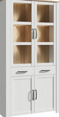 FORTE Highboard »Bohol, Vitrine mit Glastüre, viel Stauraum« B/H/T 106,4/205,4/42 cm Beleuchtung optional bestellbar