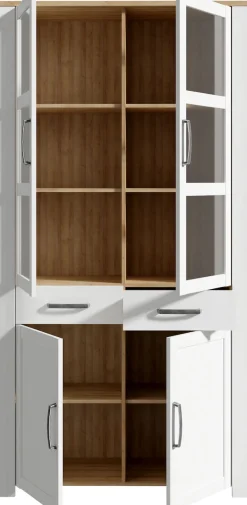 FORTE Highboard »Bohol, Vitrine mit Glastüre, viel Stauraum« B/H/T 106,4/205,4/42 cm Beleuchtung optional bestellbar