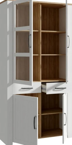 FORTE Highboard »Bohol, Vitrine mit Glastüre, viel Stauraum« B/H/T 106,4/205,4/42 cm Beleuchtung optional bestellbar