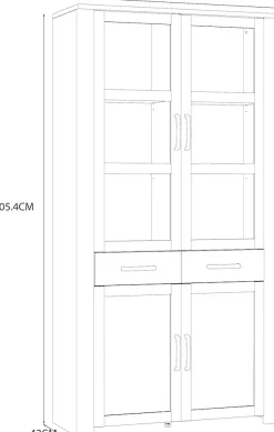 FORTE Highboard »Bohol, Vitrine mit Glastüre, viel Stauraum« B/H/T 106,4/205,4/42 cm Beleuchtung optional bestellbar