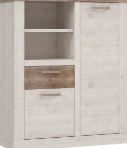 FORTE Highboard »Duro« Mehrzweckschrank mit Türen & Schublade, Landhausstil, Breite 109,8 cm