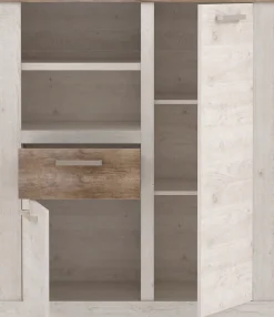 FORTE Highboard »Duro« Mehrzweckschrank mit Türen & Schublade, Landhausstil, Breite 109,8 cm