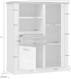 FORTE Highboard »Duro« Mehrzweckschrank mit Türen & Schublade, Landhausstil, Breite 109,8 cm