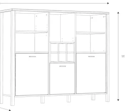 FORTE Highboard »High Rock« Breite ca. 139,4 cm