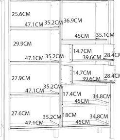 FORTE Highboard »Jytana« Breite 103,4 cm, Schiebetüre mit Lamellenoptik, Mauvella Eiche/Schwarz