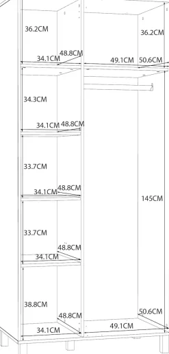 FORTE Highboard »Killarney« Schrank, Stauraum, Soft Close, Kleiderstange