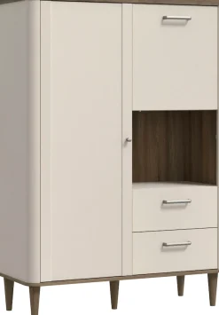 FORTE Highboard »Lacetti« B/H/T 100,1/142,9/41,2 cm Echtholzfüße