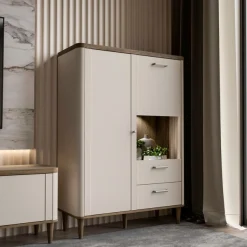 FORTE Highboard »Lacetti« B/H/T 100,1/142,9/41,2 cm Echtholzfüße
