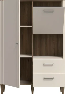 FORTE Highboard »Lacetti« B/H/T 100,1/142,9/41,2 cm Echtholzfüße