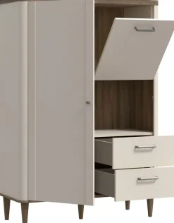 FORTE Highboard »Lacetti« B/H/T 100,1/142,9/41,2 cm Echtholzfüße