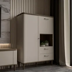 FORTE Highboard »Lacetti« B/H/T 100,1/142,9/41,2 cm Echtholzfüße
