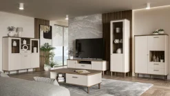 FORTE Highboard »Lacetti« B/H/T 100,1/142,9/41,2 cm Echtholzfüße