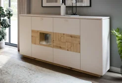 FORTE Highboard »Louoto« Sideboard, Metallgriffe, Stauraum, Soft Close, Höhe 101,2cm