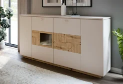 FORTE Highboard »Louoto« Sideboard, Metallgriffe, Stauraum, Soft Close, Höhe 101,2cm
