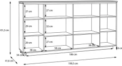 FORTE Highboard »Louoto« Sideboard, Metallgriffe, Stauraum, Soft Close, Höhe 101,2cm