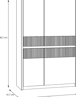 FORTE Highboard »Oak Squere, Highboard inklusive Beleuchtung, Soft Close« B/H/T 95,3/146,7/41,5 cm 4türig,