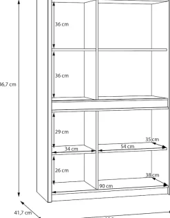 FORTE Highboard »Oak Squere, Highboard inklusive Beleuchtung, Soft Close« B/H/T 95,3/146,7/41,5 cm 4türig,