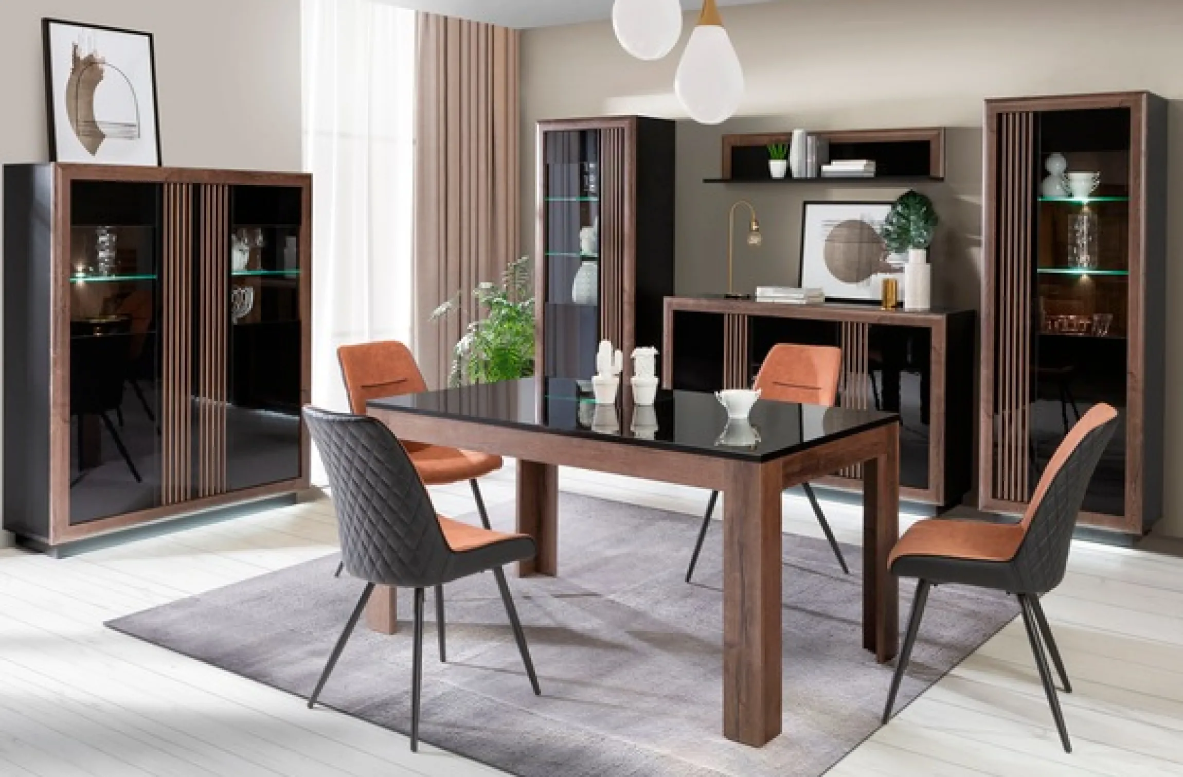 FORTE Highboard »Savona« Höhe 161 cm, inkl. Sockelbeleuchtung