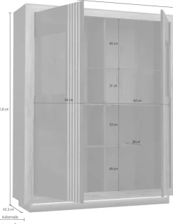 FORTE Highboard »Savona« Höhe 161 cm, inkl. Sockelbeleuchtung
