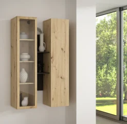FORTE Hängevitrine B/H/T 84,2/134,6/33,9 cm Soft Close, Wandmontage