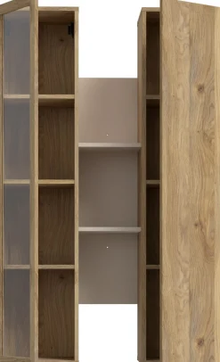FORTE Hängevitrine B/H/T 84,2/134,6/33,9 cm Soft Close, Wandmontage