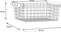 FORTE Inneneinteilung »Lieferumfang siehe Piktogramm mit Maßen« B/H/T 52/22,5/50 cm, optinal bestellbar, Metallkorb